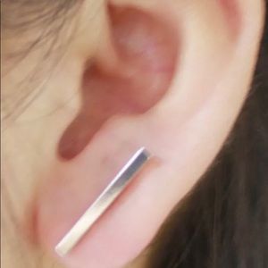 Gold or Silver Bar Stud Earrings